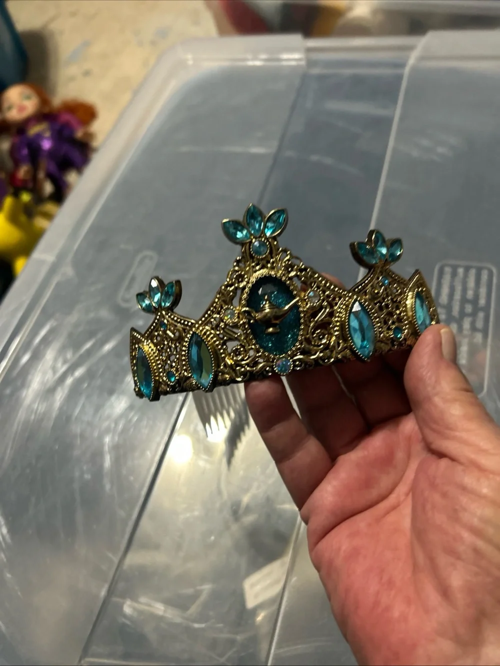 Disney Gold Filigree Tiara with Blue Gemstones